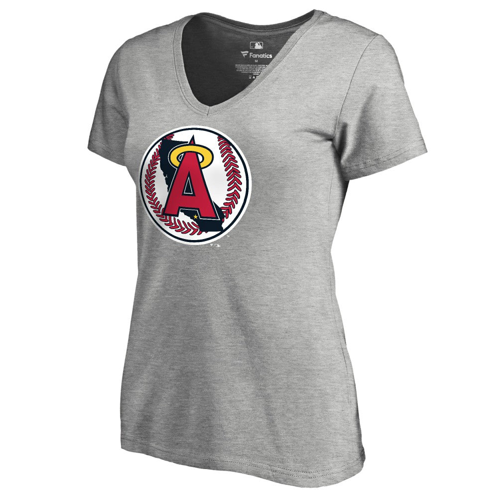 Los Angeles Angels Women's Cooperstown Collection Forbes T-Shirt - Ash