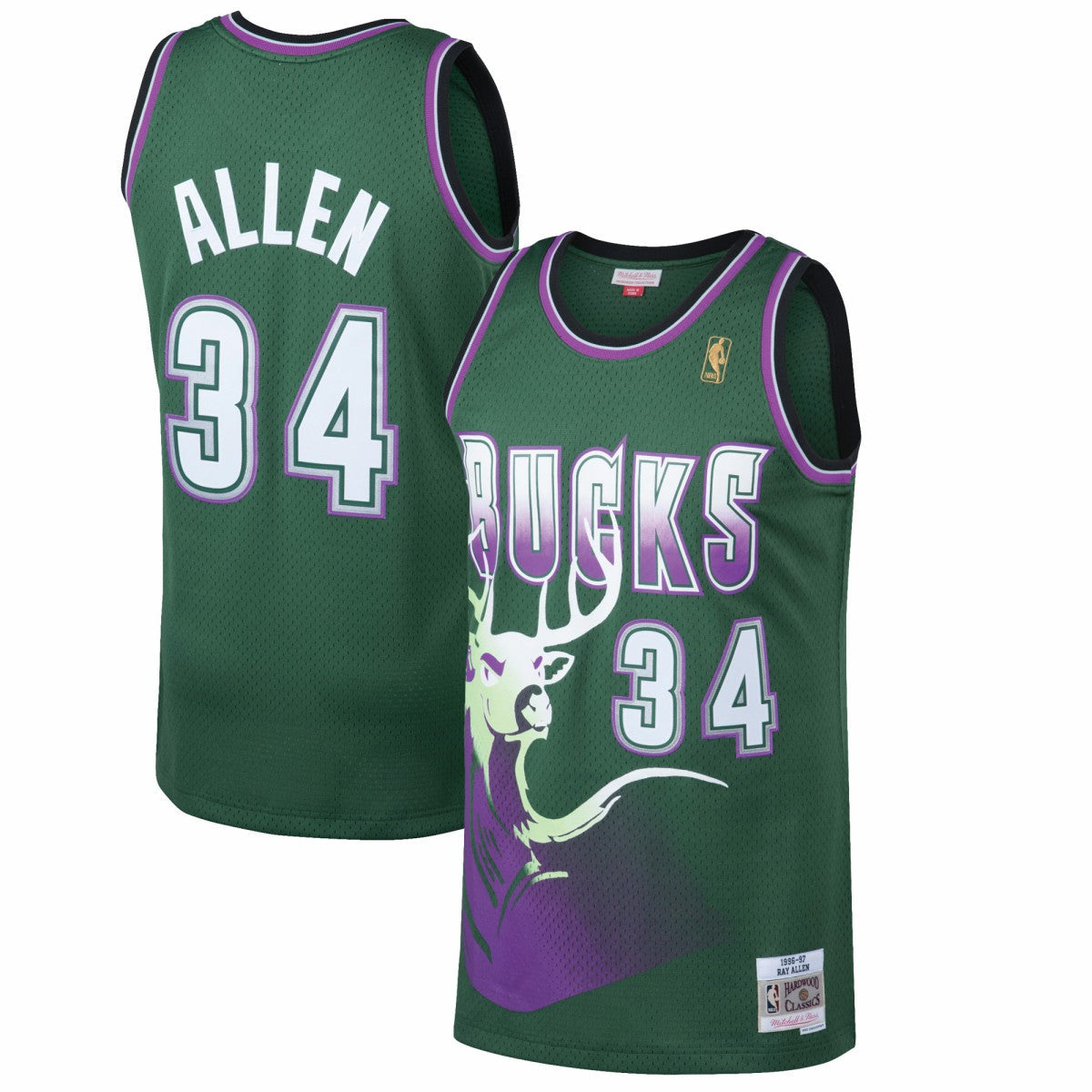 Ray Allen Milwaukee Bucks 1996/97 Hardwood Classics Swingman Jersey - Kelly Green | Mitchell & Ness cheap