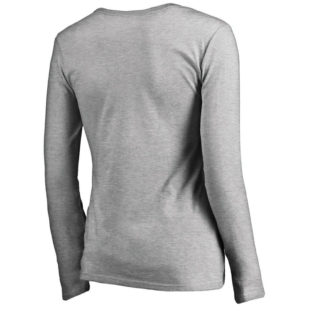 Indiana Pacers Women's Primary Logo V-Neck Long Sleeve T-Shirt - Heather Gray cheap
