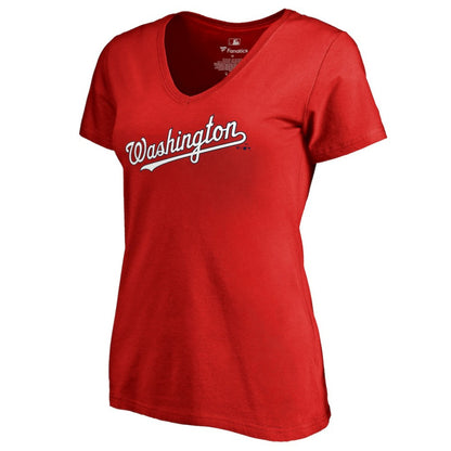 Washington Nationals Women's Team Wordmark T-Shirt - Red