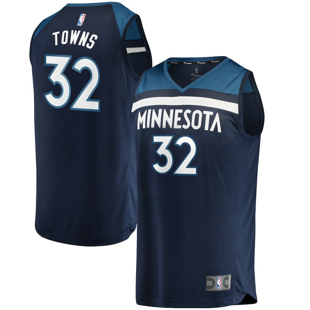 Karl-Anthony Towns Minnesota Timberwolves Fast Break Replica Jersey Navy - Icon Edition | Fanatics discount