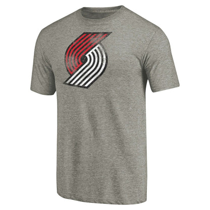 Portland Trail Blazers Distressed Team Logo Tri-Blend T-Shirt - Heather Gray online