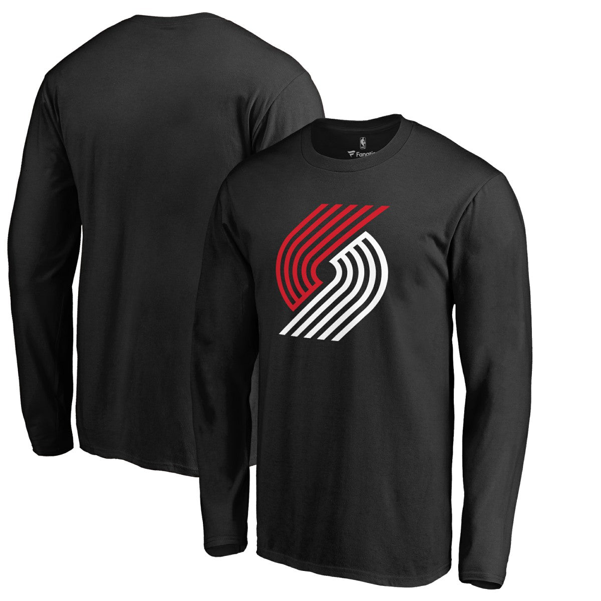 Portland Trail Blazers Fresh Primary Logo Long Sleeve T-Shirt - Black discount
