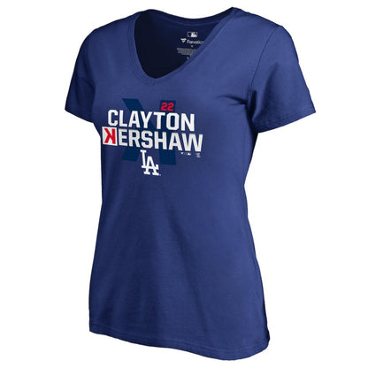 Clayton Kershaw Los Angeles Dodgers Women's Player Hometown Collection V-Neck T-Shirt - Royal