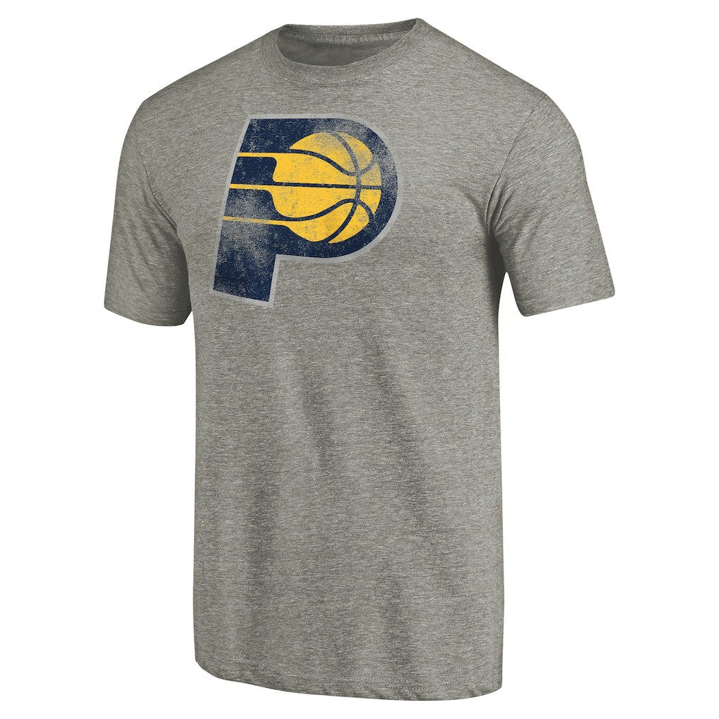 Indiana Pacers Distressed Team Logo Tri-Blend T-Shirt - Heather Gray discount