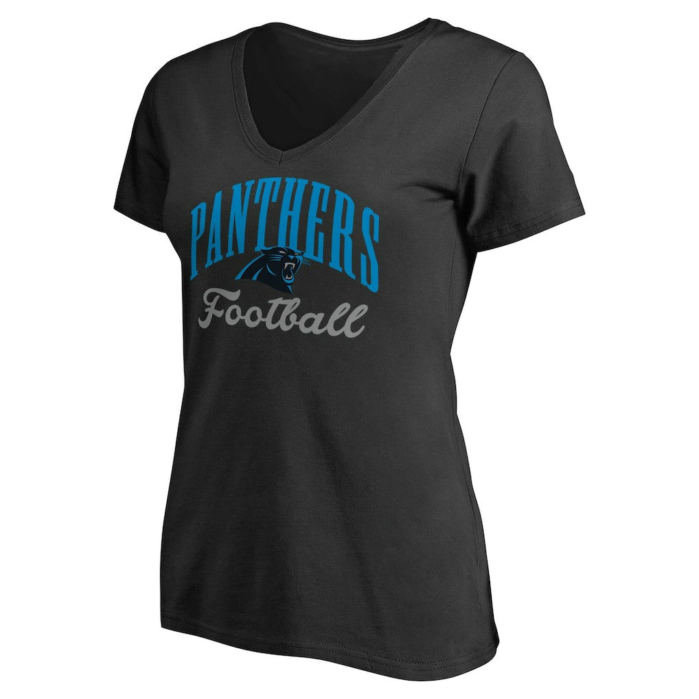 Carolina Panthers Women's Victory Script V-Neck T-Shirt -Black for sale