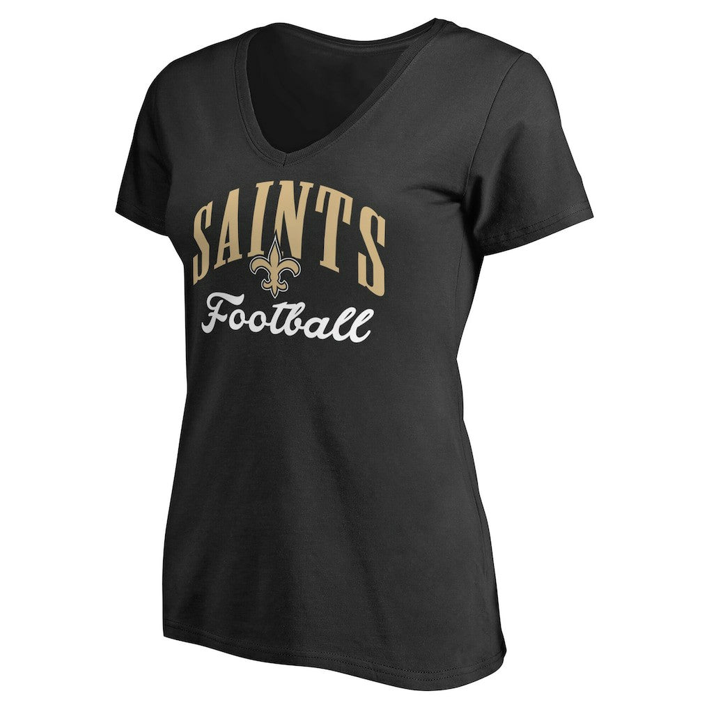 New Orleans Saints Women's Victory Script V-Neck T-Shirt -Black for sale