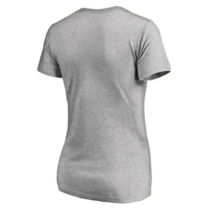 Las Vegas Raiders Women's Victory Script V-Neck T-Shirt - Heather Gray on sale