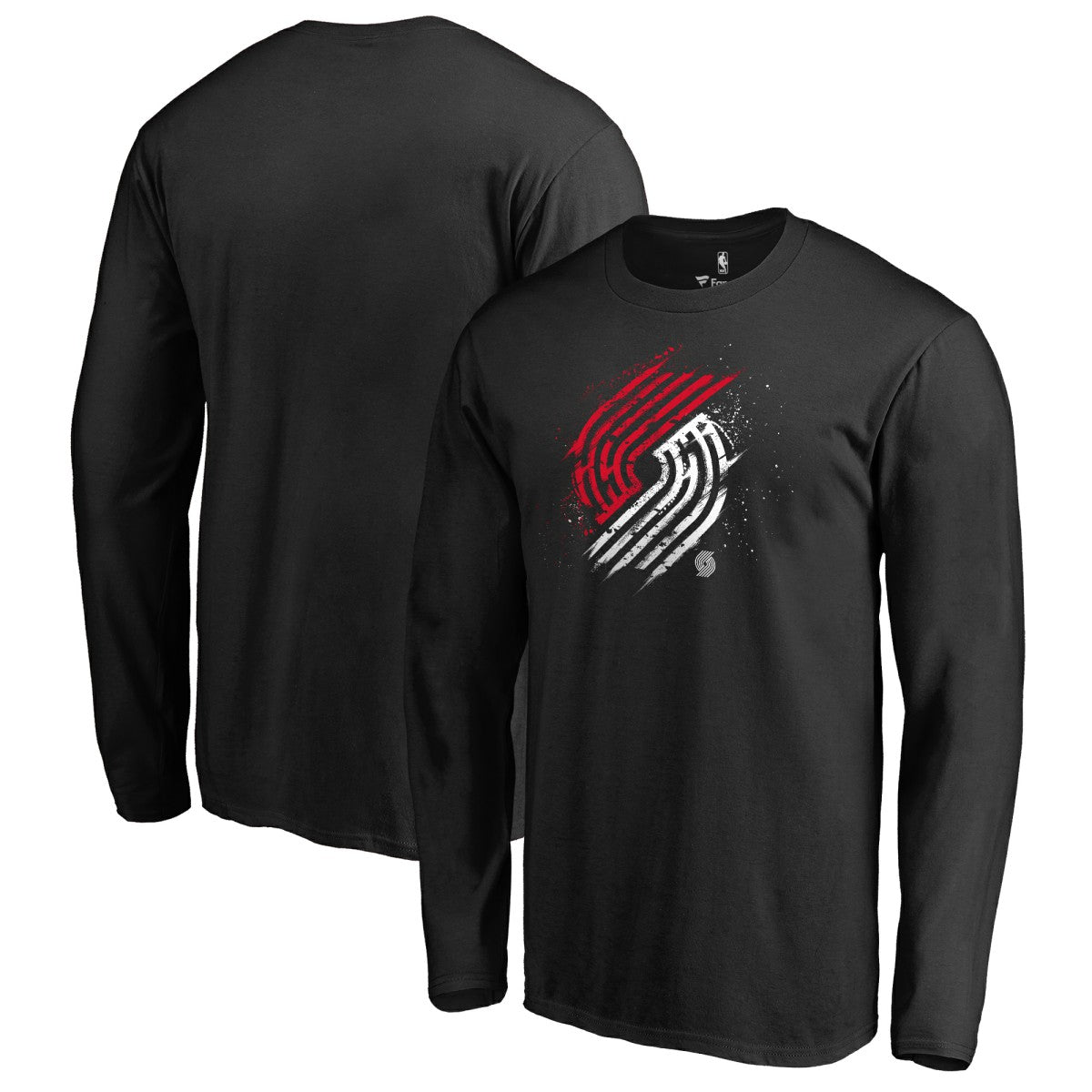 Portland Trail Blazers Splatter Logo Long Sleeve T-Shirt - Black online