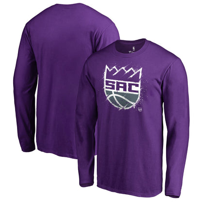 Sacramento Kings Splatter Logo Long Sleeve T-Shirt - Purple outlet