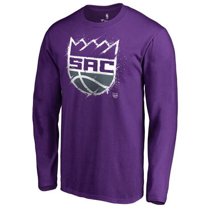 Sacramento Kings Splatter Logo Long Sleeve T-Shirt - Purple outlet