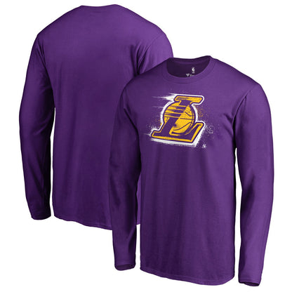 Los Angeles Lakers Splatter Logo Long Sleeve T-Shirt - Purple cheap