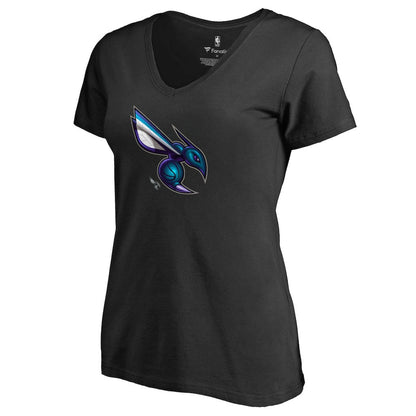 Charlotte Hornets Women's Midnight Mascot V-Neck T-Shirt - Black cheap