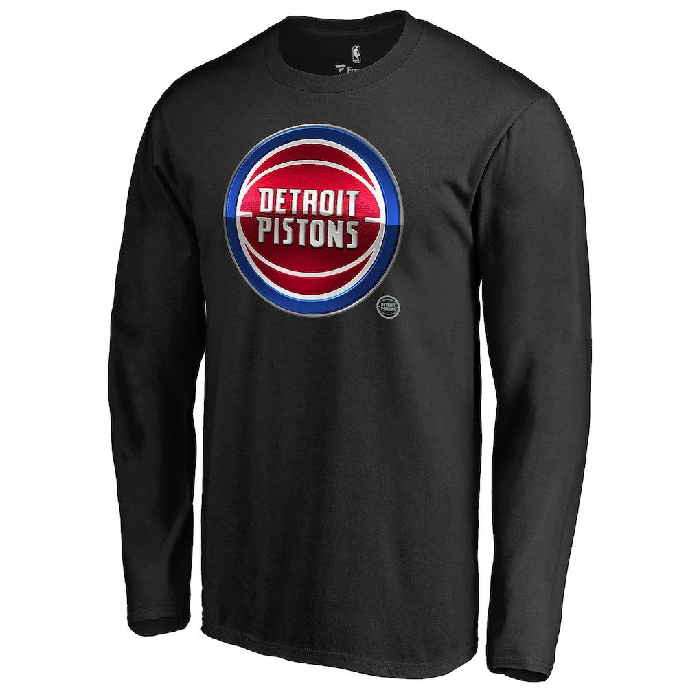 Detroit Pistons Midnight Mascot Long Sleeve T-Shirt sale - Black shop
