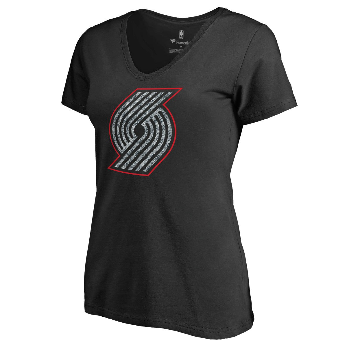 Portland Trail Blazers Women's Static Logo V-Neck T-Shirt - Black shop