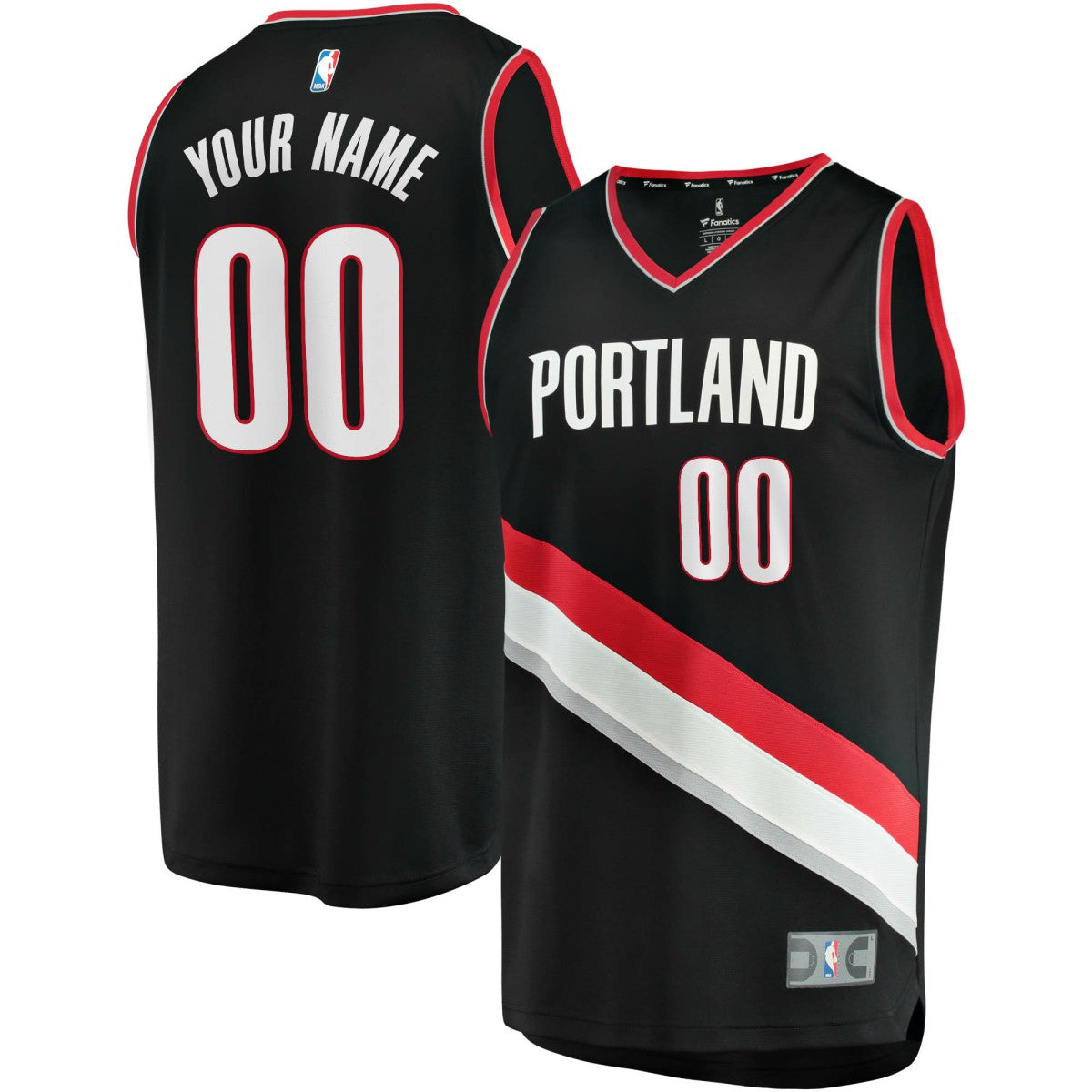 Portland Trail Blazers Fast Break Custom Replica Jersey Black - Icon Edition | Fanatics shop