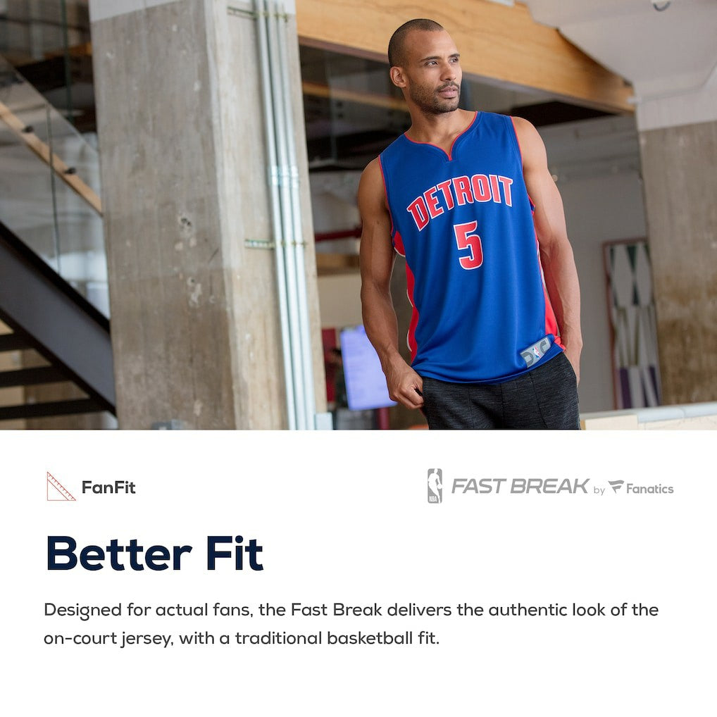 Detroit Pistons Fast Break Custom Replica Jersey White sale - Association Edition | Fanatics outlet