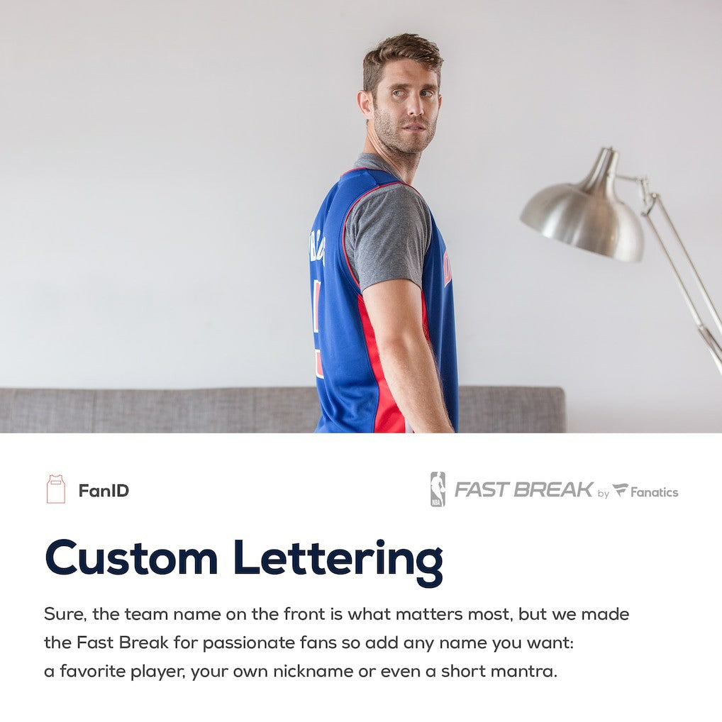 Detroit Pistons Fast Break Custom Replica Jersey White sale - Association Edition | Fanatics outlet