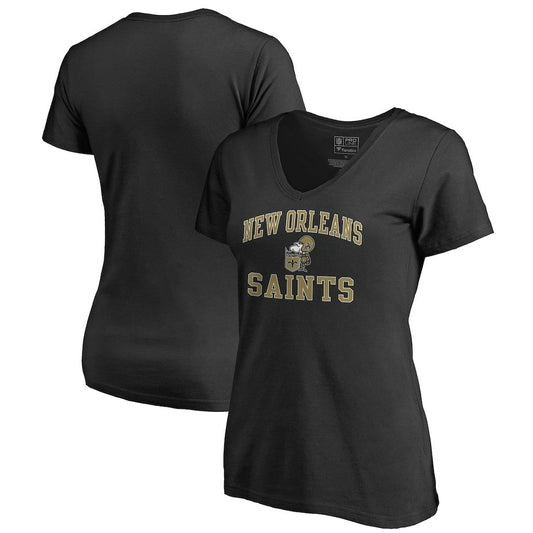New Orleans Saints Women's Vintage Collection Victory Arch V-Neck T-Shirt - Black discount