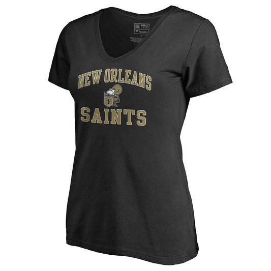 New Orleans Saints Women's Vintage Collection Victory Arch V-Neck T-Shirt - Black discount