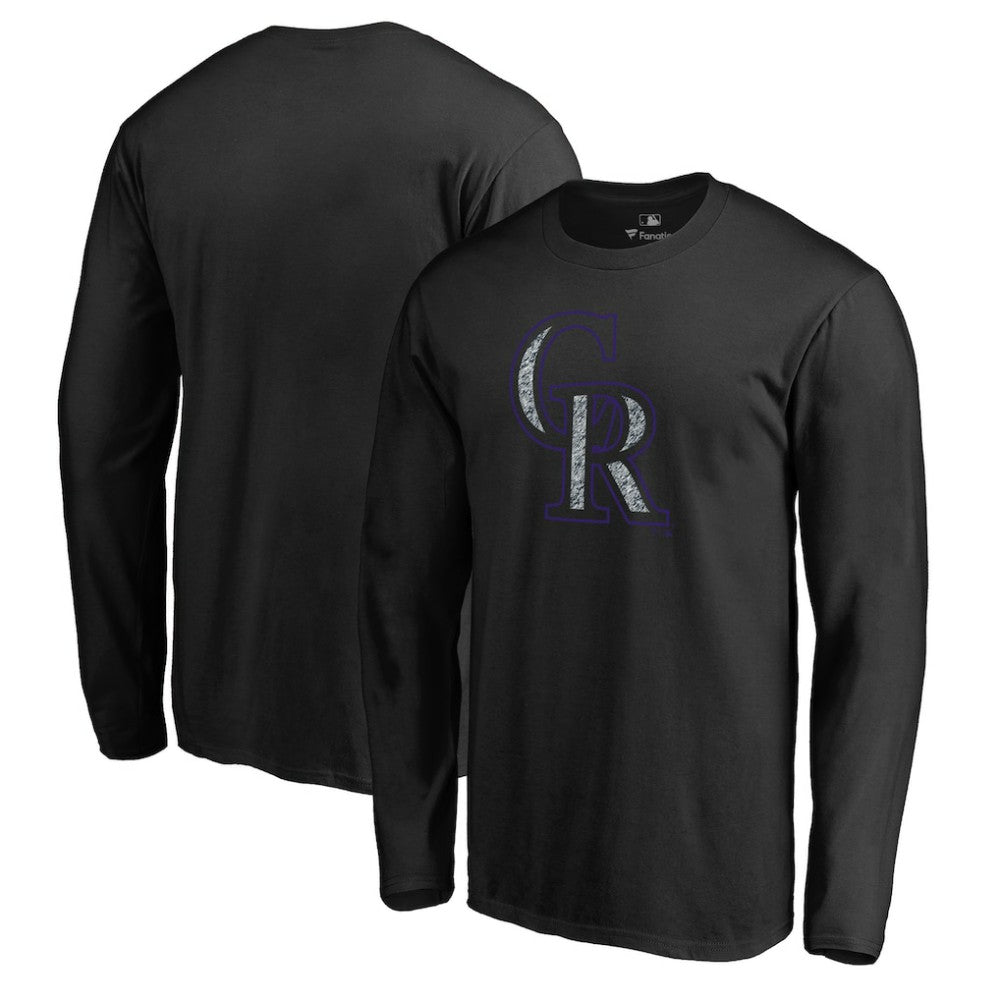 Colorado Rockies Static Logo Long Sleeve T-Shirt - Black