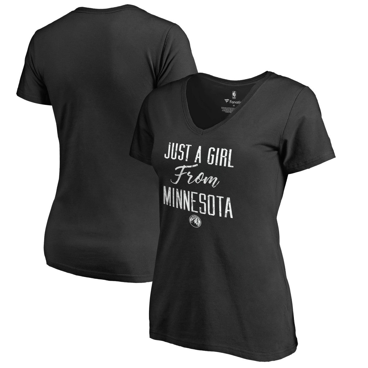 Minnesota Timberwolves Women's Just a Girl V-Neck T-Shirt - Black for sale