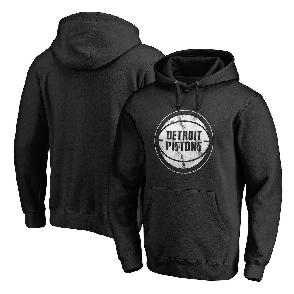 Detroit Pistons Marble Logo Pullover Hoodie - Black on sale