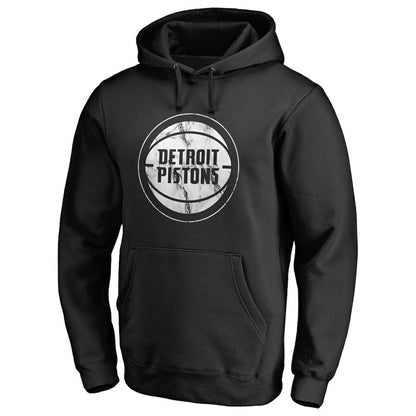 Detroit Pistons Marble Logo Pullover Hoodie - Black on sale