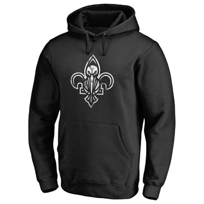 New Orleans Pelicans Marble Logo Pullover Hoodie - Black shop