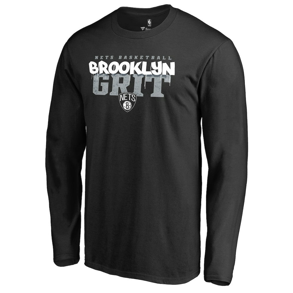 Brooklyn Nets Street Grit Hometown Collection Long Sleeve T-Shirt - Black on sale