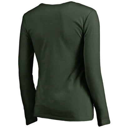 Athletics Women's Team Lockup Slim Fit Long Sleeve V-Neck T-Shirt - Green