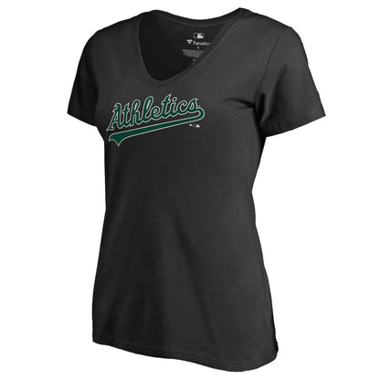 Athletics Women's Hometown Collection Turn Back The Clock V-Neck T-Shirt - Black