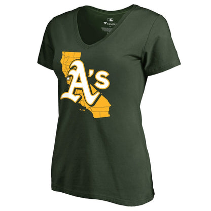 Athletics Women's Hometown Collection The Big O V-Neck T-Shirt - Green