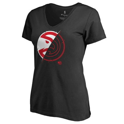 Atlanta Hawks Women's X-Ray Slim Fit V-Neck T-Shirt - Black on sale