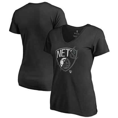 Brooklyn Nets Women's X-Ray Slim Fit V-Neck T-Shirt - Black outlet
