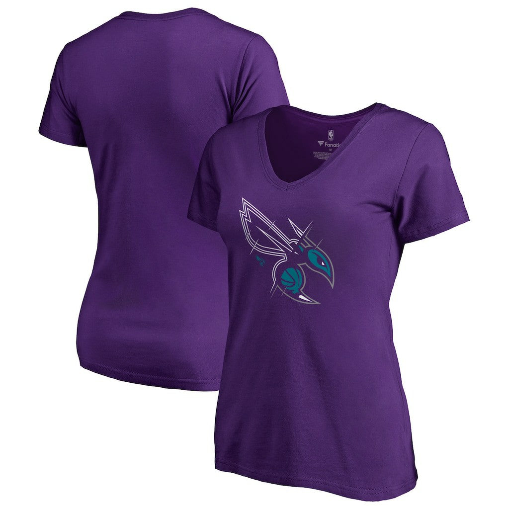 Charlotte Hornets Women's X-Ray Slim Fit V-Neck T-Shirt - Purple sale