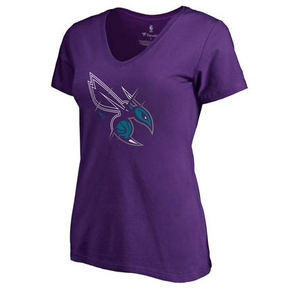 Charlotte Hornets Women's X-Ray Slim Fit V-Neck T-Shirt - Purple sale