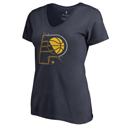 Indiana Pacers Women's X-Ray Slim Fit V-Neck T-Shirt - Navy discount