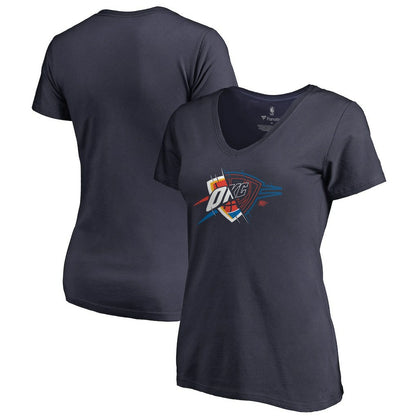 Oklahoma City Thunder Women's X-Ray Slim Fit V-Neck T-Shirt - Navy discount