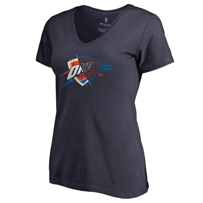 Oklahoma City Thunder Women's X-Ray Slim Fit V-Neck T-Shirt - Navy discount