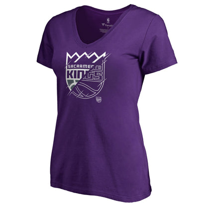 Sacramento Kings Women's X-Ray Slim Fit V-Neck T-Shirt - Purple discount