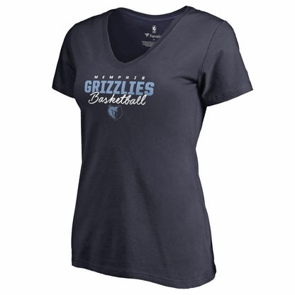 Memphis Grizzlies Women's Script Assist V-Neck T-Shirt - Navy outlet