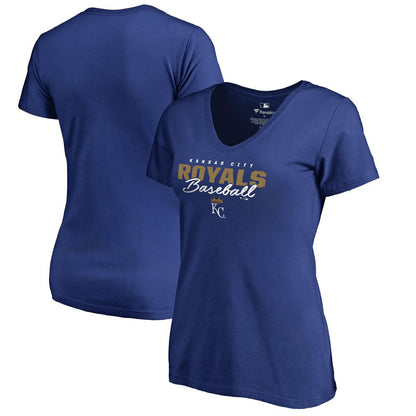 Kansas City Royals Women's Script Assist V-Neck T-Shirt - Royal