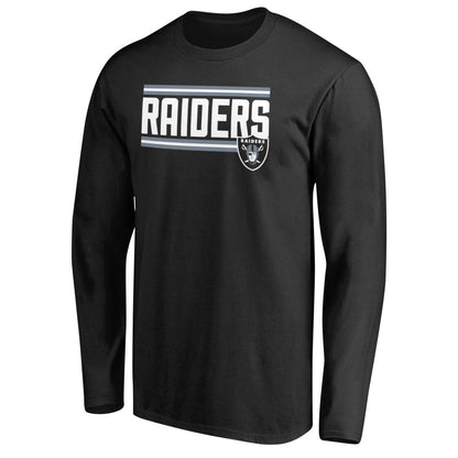 Las Vegas Raiders Iconic Collection On Side Stripe Long Sleeve T-Shirt - Black for sale