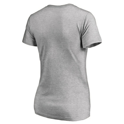 Carolina Panthers Women's Iconic Collection On Side Stripe V-Neck T-Shirt - Heather Gray for sale