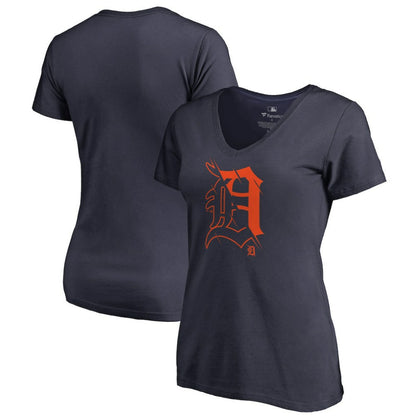 Detroit Tigers Women's X-Ray V-Neck T-Shirt - Navy