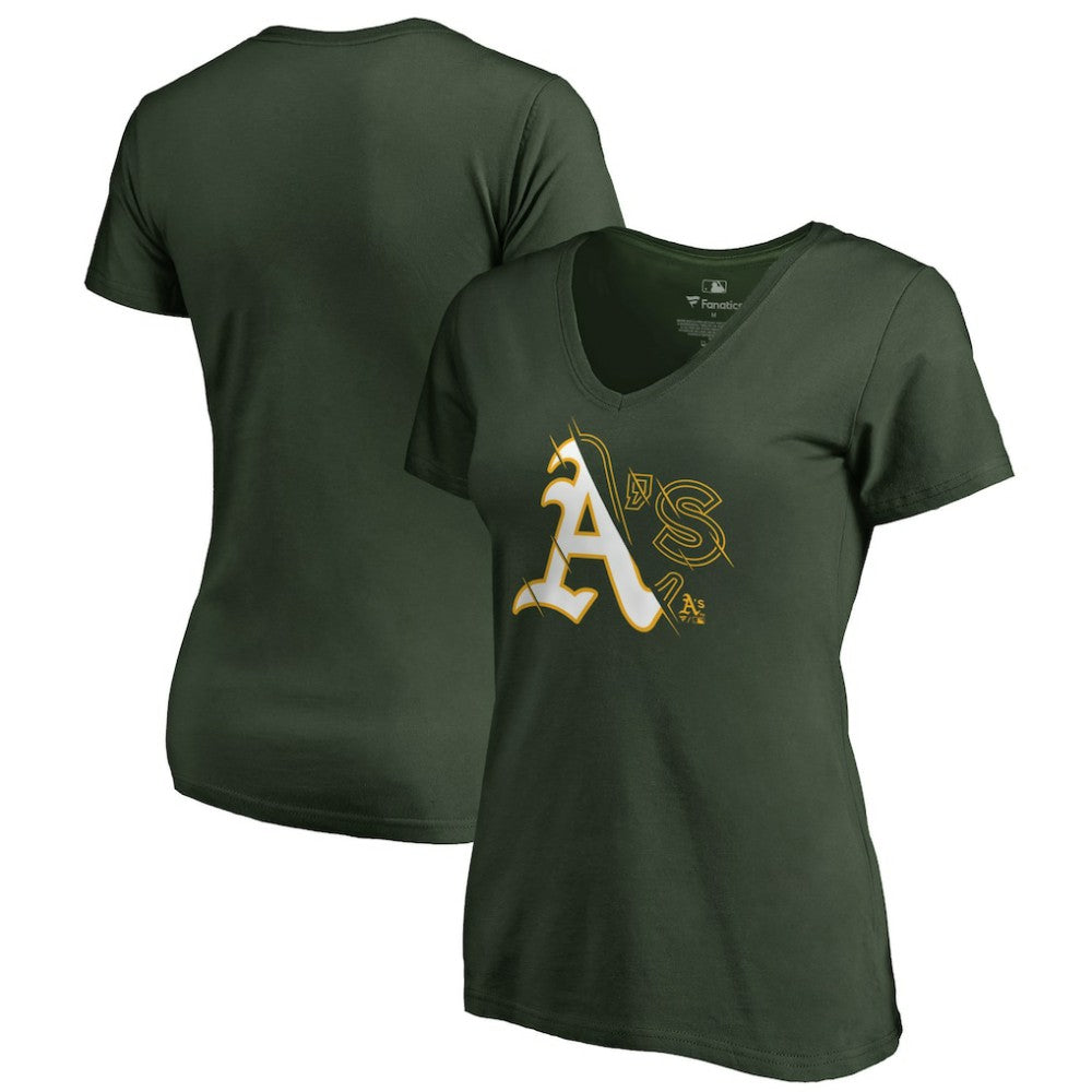 Athletics Women's X-Ray V-Neck T-Shirt - Green