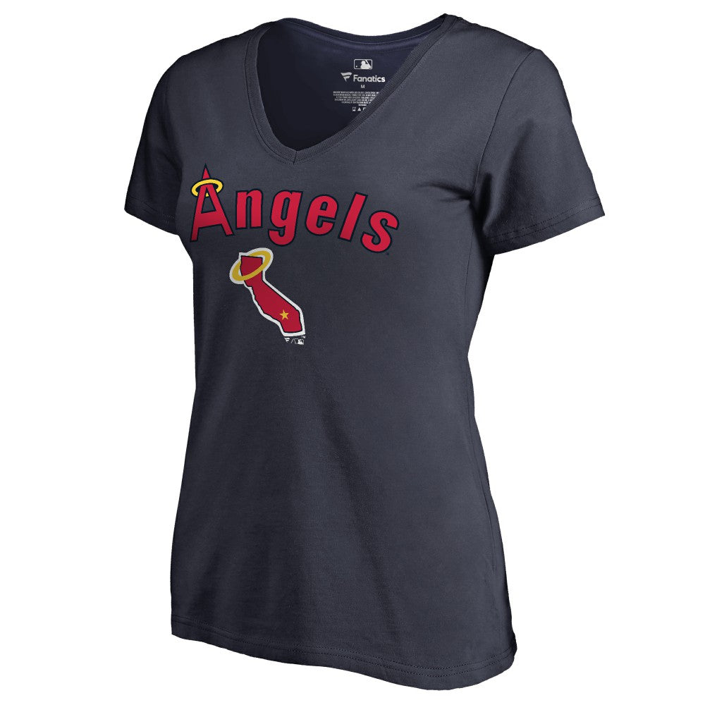 California Angels Women's Core Wahconah V-Neck T-Shirt - Navy