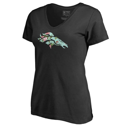 Denver Broncos Women's Lovely V-Neck T-Shirt - Black discount