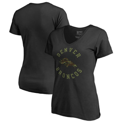 Denver Broncos Women's Camo Collection Liberty V-Neck T-Shirt - Black cheap